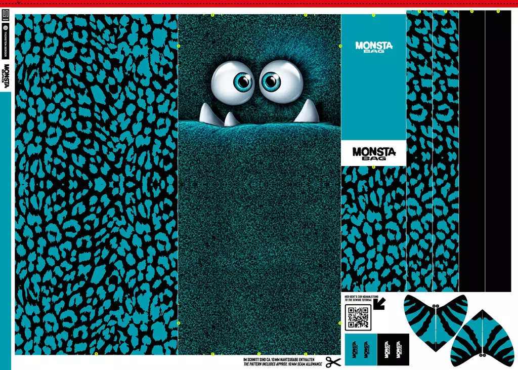 SanDaLu Taschenpanel Monsta Bag türkis von Thorsten Berger Überblick