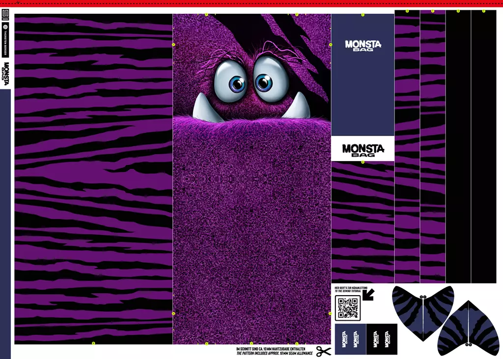 SanDaLu Taschenpanel Monsta Bag violett von Thorsten Berger