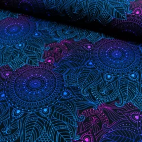 SanDaLu schwarzer Canvas mit Mandalas im Fabrverlauf auf einem Ballen