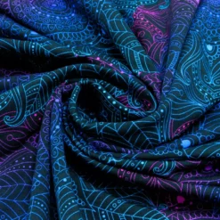 SanDaLu schwarzer Canvas mit Mandalas im Fabrverlauf Strudel