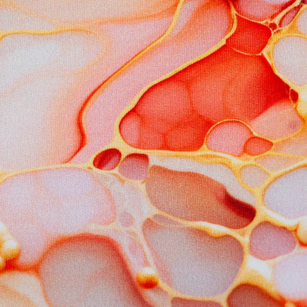 SanDaLu French Terry rot rosa weiß von Sarah Mariam Detail