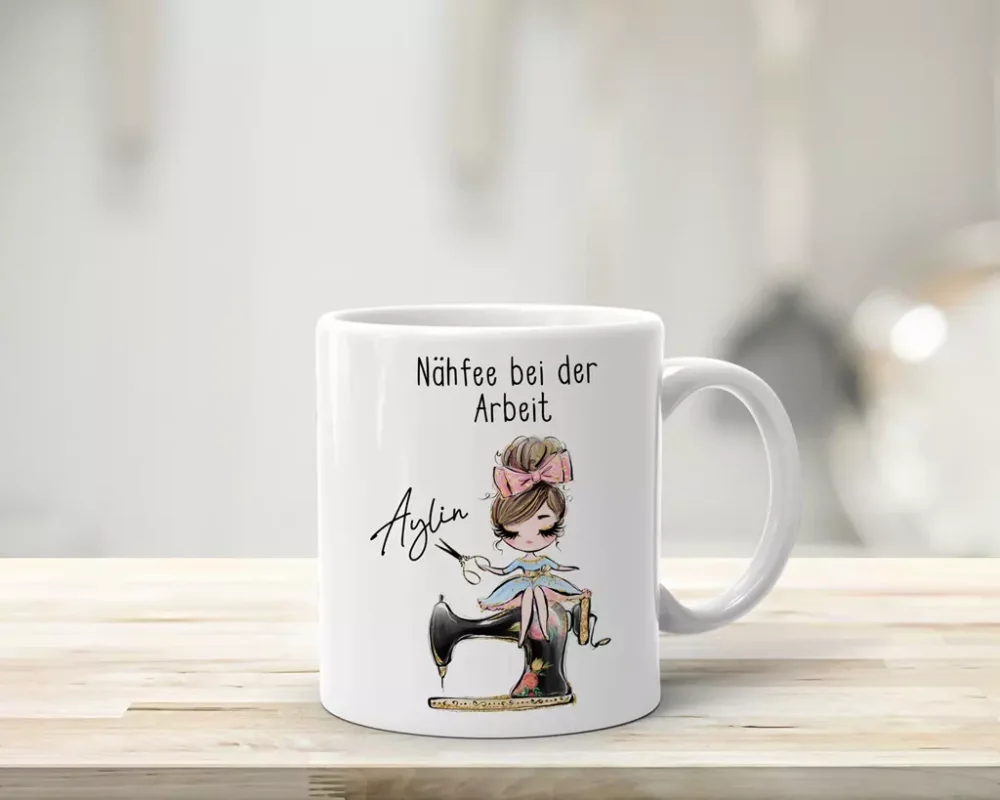 Geschenkidee personalisierte Tasse Nähfee