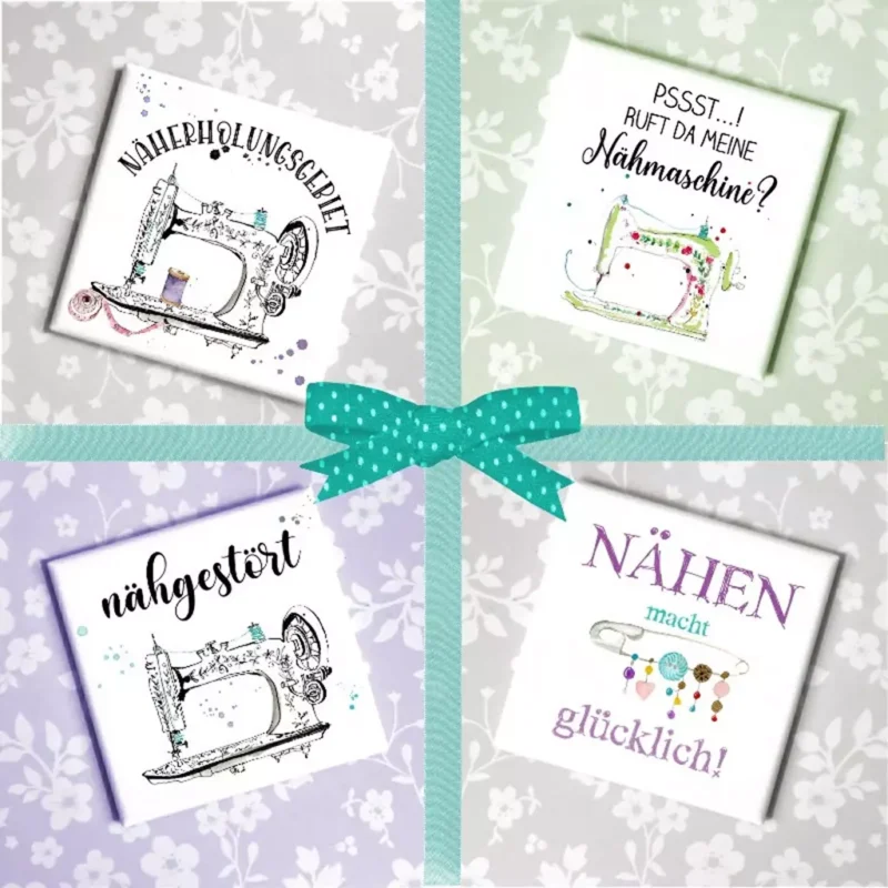 SanDaLu Geschenk Idee Magnete mit Nähsprüchen