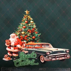 SanDaLu Stoffpanel Retro Weihnachten