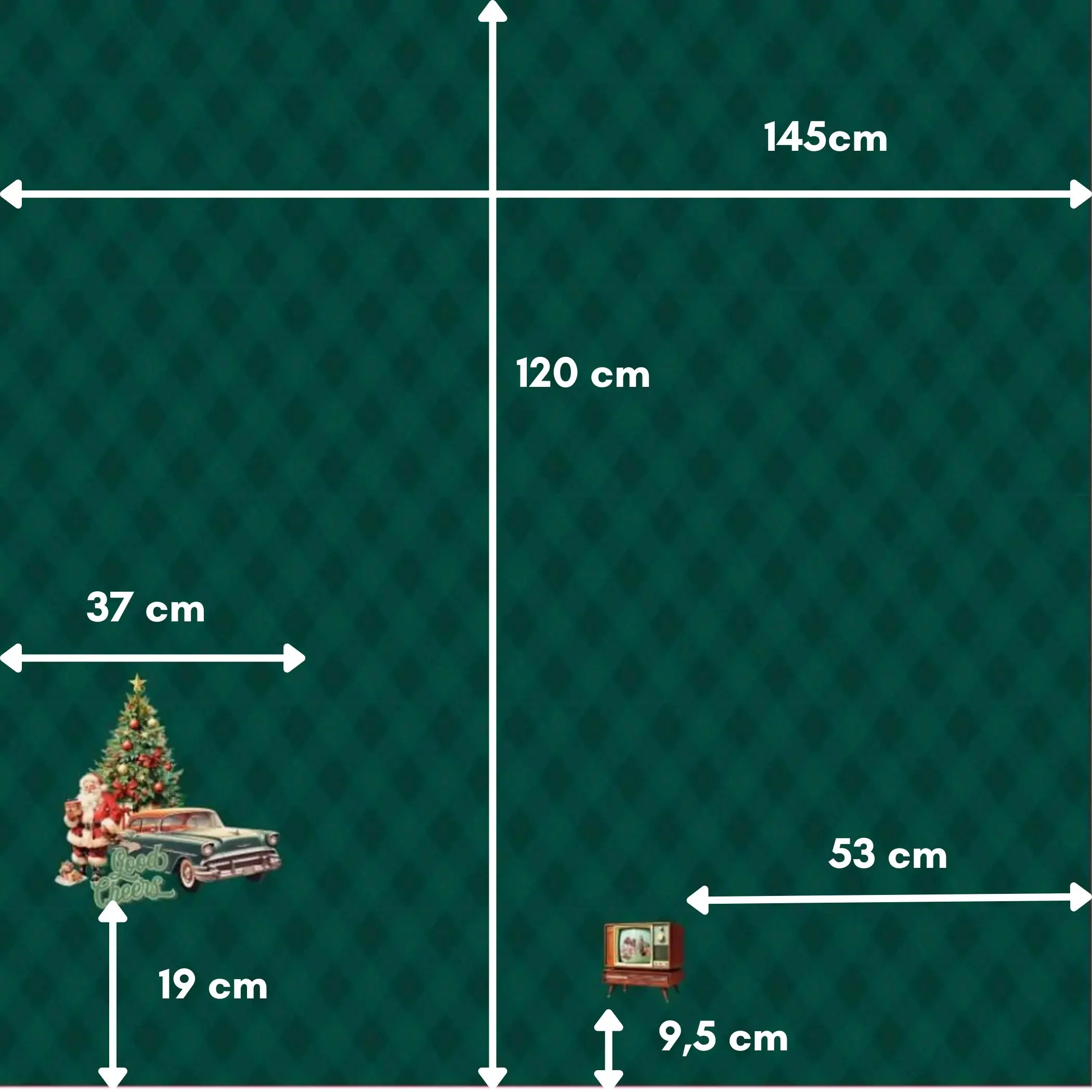 SanDaLu Stoffpanel Retro Weihnachten Maße