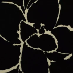 SanDaLu Viskosejersey schwarz creme mit stilisierten Blüten Detail