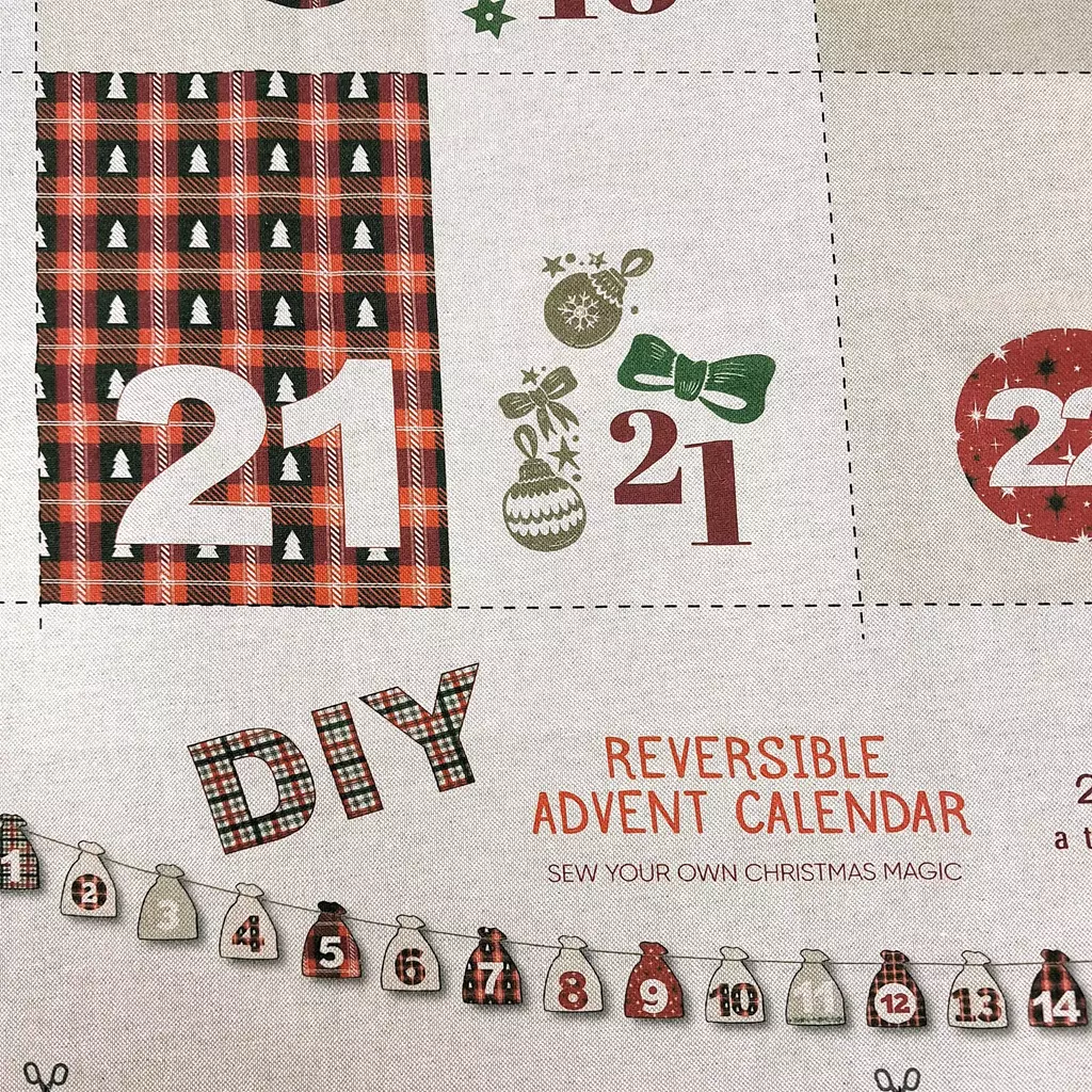 SanDaLu DiY Adventskalender Säckchen zum Selbernähen Rand bedruckt