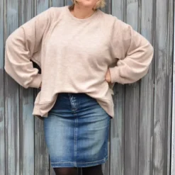 SanDaLu Merino Strick in beige Nähbeispiel