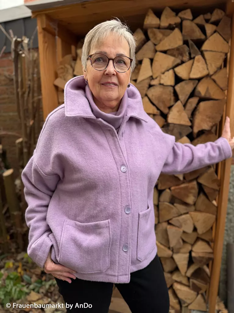 SanDaLu Merino Fleece in Flieder Nähbeispiel