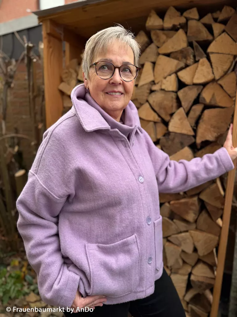 SanDaLu Merino Fleece in Flieder Nähbeispiel