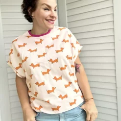 Sweat Stoff Dackel Terry von Cherry Picking in creme – Bild 6