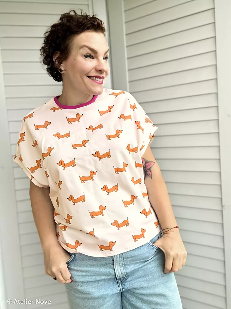 Sweat Stoff Dackel Terry von Cherry Picking in creme – Bild 6