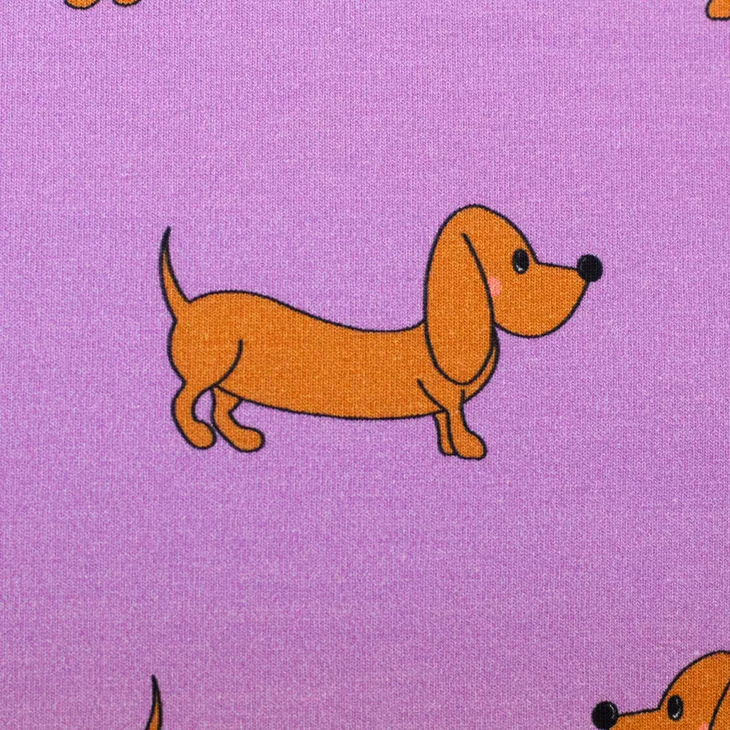 SanDaLu Sweat Dackel Terry von Cherry Picking in flieder Detail