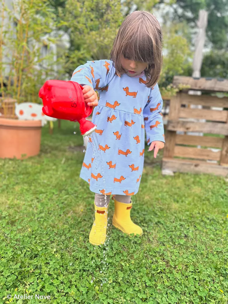 SanDaLu Sweat Dackel Terry von Cherry Picking in hellblau Kinderkleid